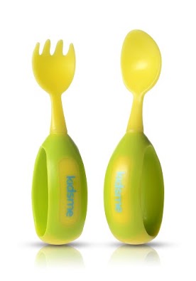 My Turn Spoon and Fork - Green and Yellow